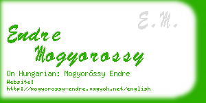 endre mogyorossy business card