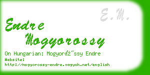 endre mogyorossy business card